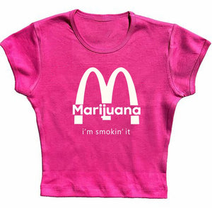 Marijuana I'm Smokin It Crop Tee