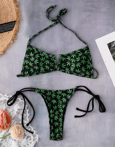 Crop Leaf Split Bikini