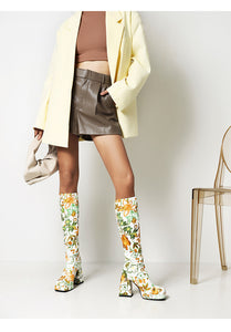 Flower Child Leaf Fashion Boots