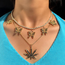 Load image into Gallery viewer, Butterfly Garden Leaf Stacked Necklace
