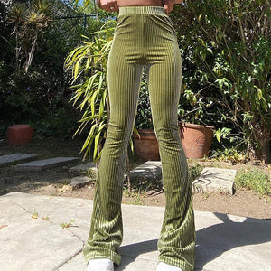 Velvet Hippie Smokie Green Flare Pants