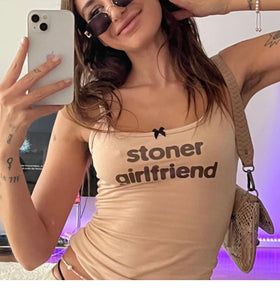 Stoner Girlfriend Spaghetti Strap Crop Top