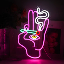 Load image into Gallery viewer, Smokie Hand All-Seeing Eye Neon Light
