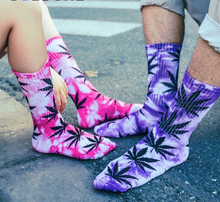 Load image into Gallery viewer, High Tie-dyed Leaf Socks
