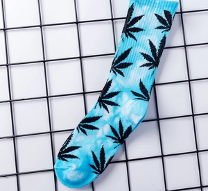 High Tie-dyed Leaf Socks