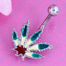 Load image into Gallery viewer, Nickel-free Surgical Steel Leaf, Navel, Belly Button Ring

