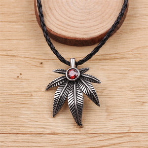 Crystal Braided Leaf Necklace