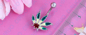 Nickel-free Surgical Steel Leaf, Navel, Belly Button Ring