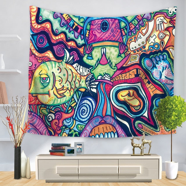 Abstract Mural Artists Tapestry