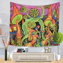 Load image into Gallery viewer, Funky Mushroom Patch Trippy Tapestry
