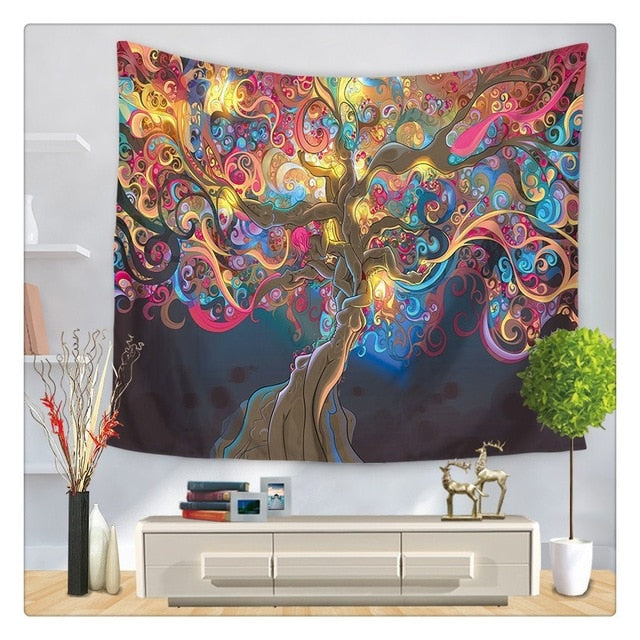 Vivid Tree Trippy Tapestry