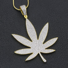 Load image into Gallery viewer, 24K Gold/.925 Silver-plated Crazy Bling Large Leaf Chain Necklace
