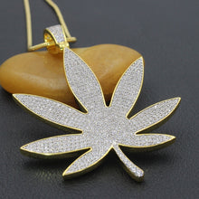 Load image into Gallery viewer, 24K Gold/.925 Silver-plated Crazy Bling Large Leaf Chain Necklace
