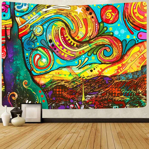 Extra Large Trippy Landscape Tapestry