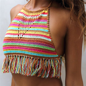 Hand Crocheted Bohemian Tassel Bikini