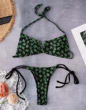 Load image into Gallery viewer, Crop Leaf Split Bikini
