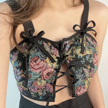 Load image into Gallery viewer, Floral Corset Strap Top
