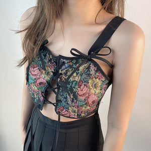 Floral Corset Strap Top