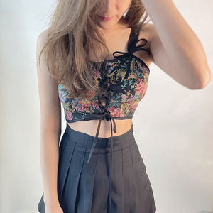 Floral Corset Strap Top