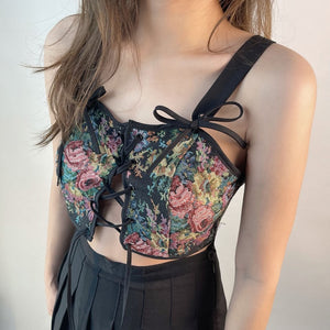 Floral Corset Strap Top