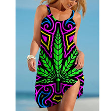 Load image into Gallery viewer, Tribal Leaf Beach Stroll Dress
