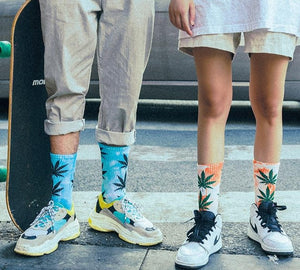 High Tie-dyed Leaf Socks