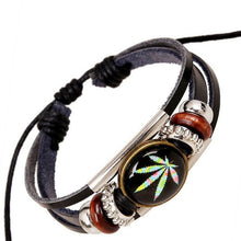 Load image into Gallery viewer, Psychedelic Leather Leaf Bracelet
