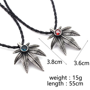 Crystal Braided Leaf Necklace