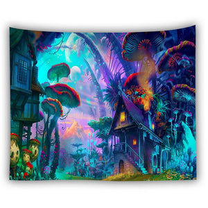 Extra Large Trippy Fantasy Land Tapestry